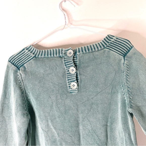 Tyler Boe Green Cotton Knit Back Button Sweater - Picture 9 of 12